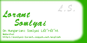 lorant somlyai business card
